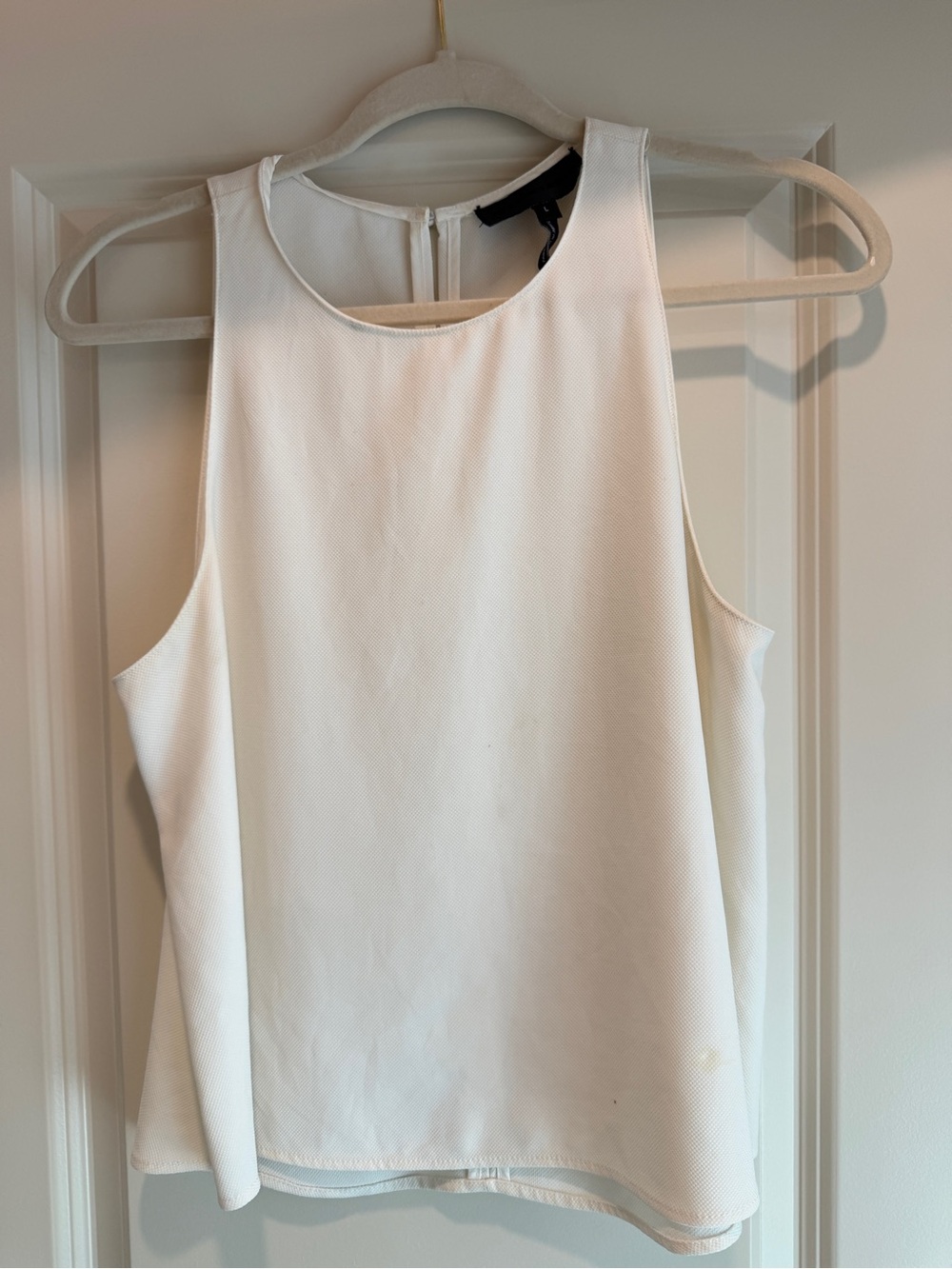 Blaque Label White Sleeveless Scoop Neck Tank